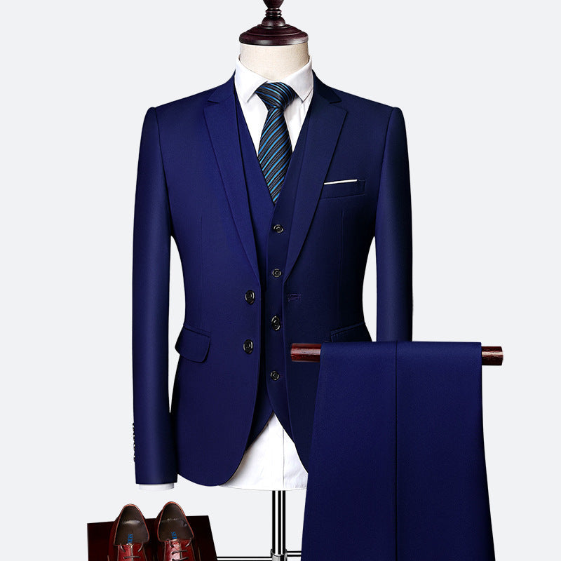 David Men's 3-Piece Suit – Slim Fit Blazer Vest & Trousers Formal Set