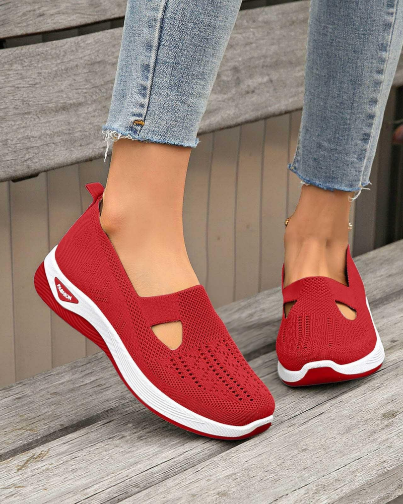 Marlene Women’s Walking Shoes – Wide Fit Slip-On Sneakers with Arch Support