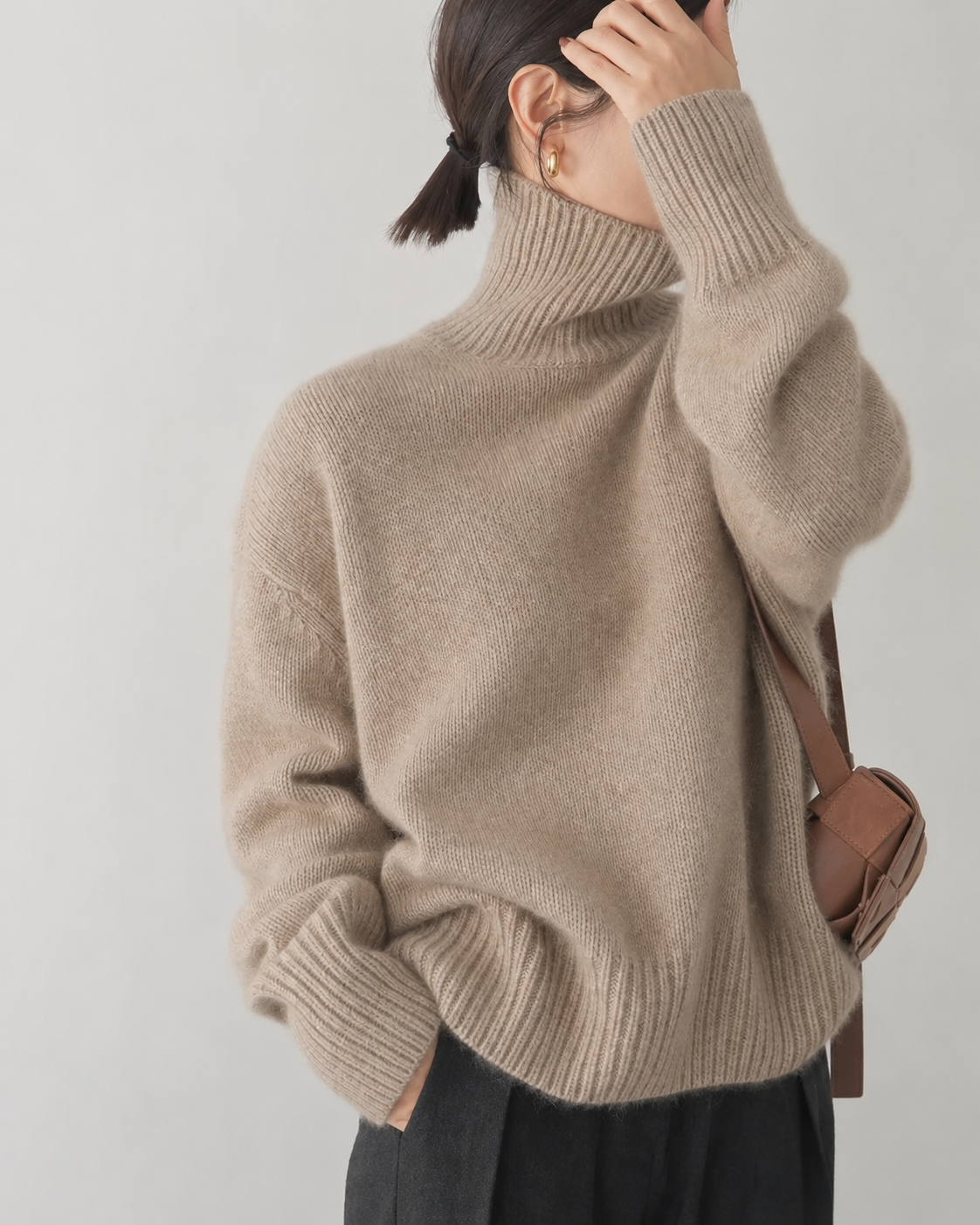 Lynn Women's Wool Turtleneck Sweater – Soft Knit Winter Pullover