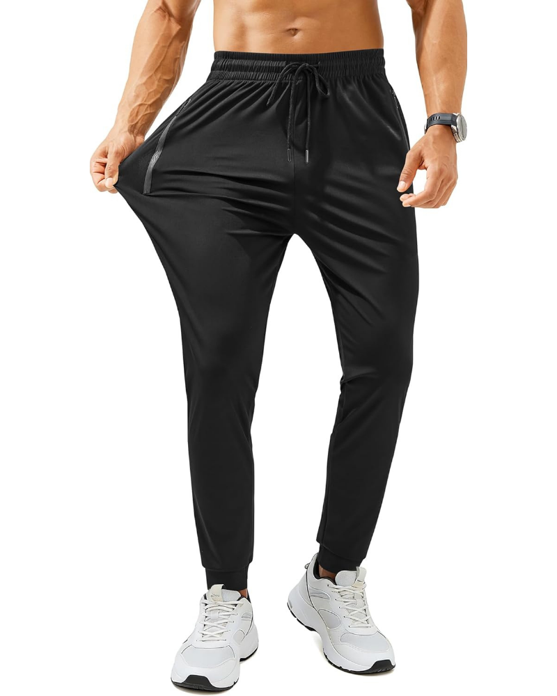 Landon Men’s Athletic Joggers – Quick-Dry 4-Way Stretch & Zipper Pockets