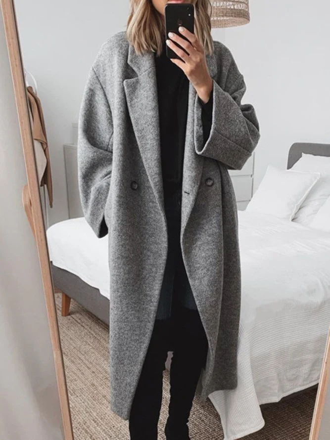 Celia Women's Oversized Wool Coat – Warm Elegant Winter Overcoat