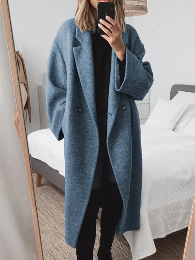 Celia Women's Oversized Wool Coat – Warm Elegant Winter Overcoat