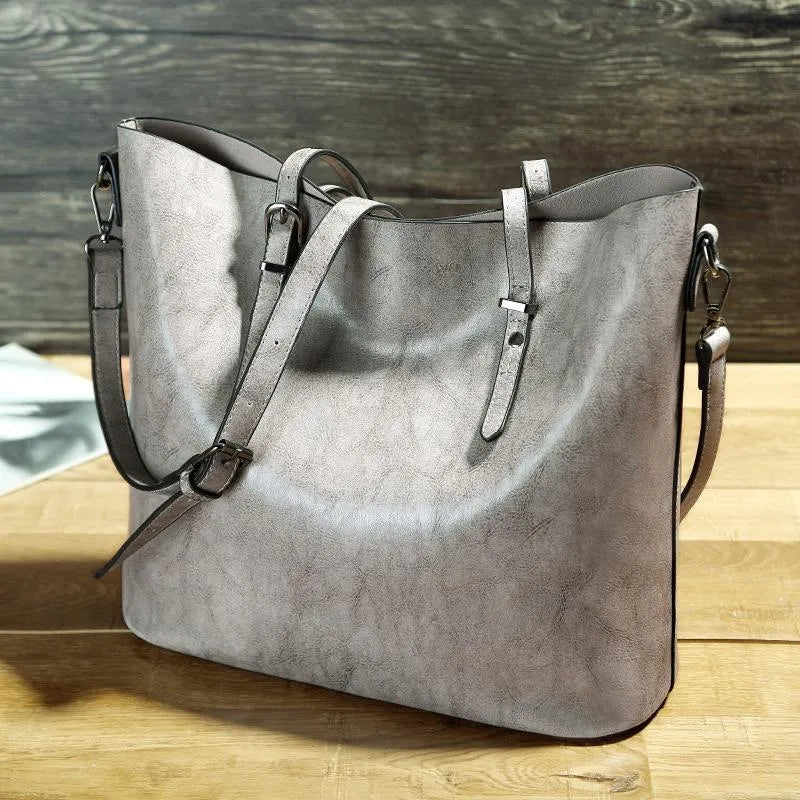 Nicole Women’s Leather Handbag – Vintage Crossbody Tote with Adjustable Strap