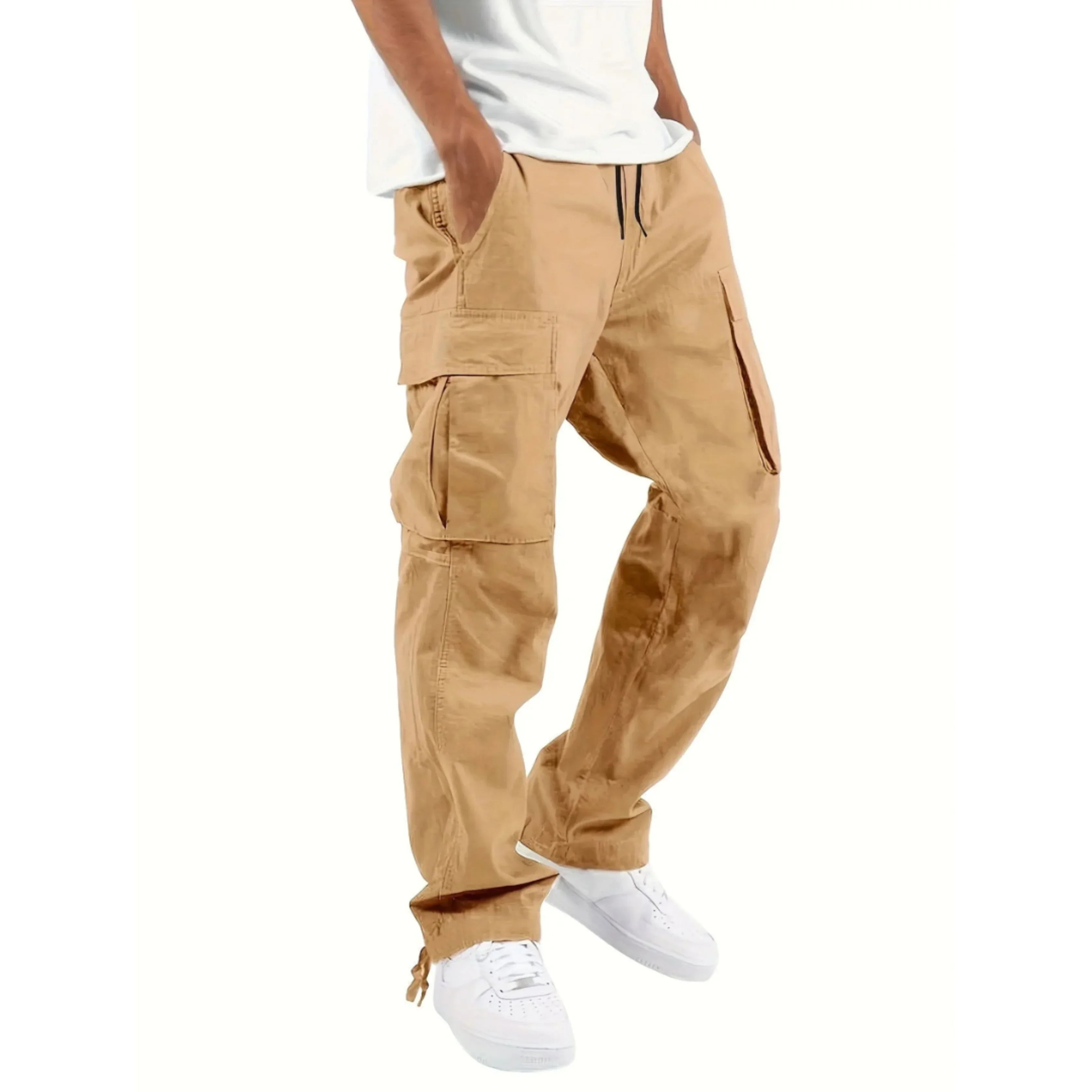Lance Men's Cargo Pants – Wide Straight Leg Utility Trousers with Multiple Pockets