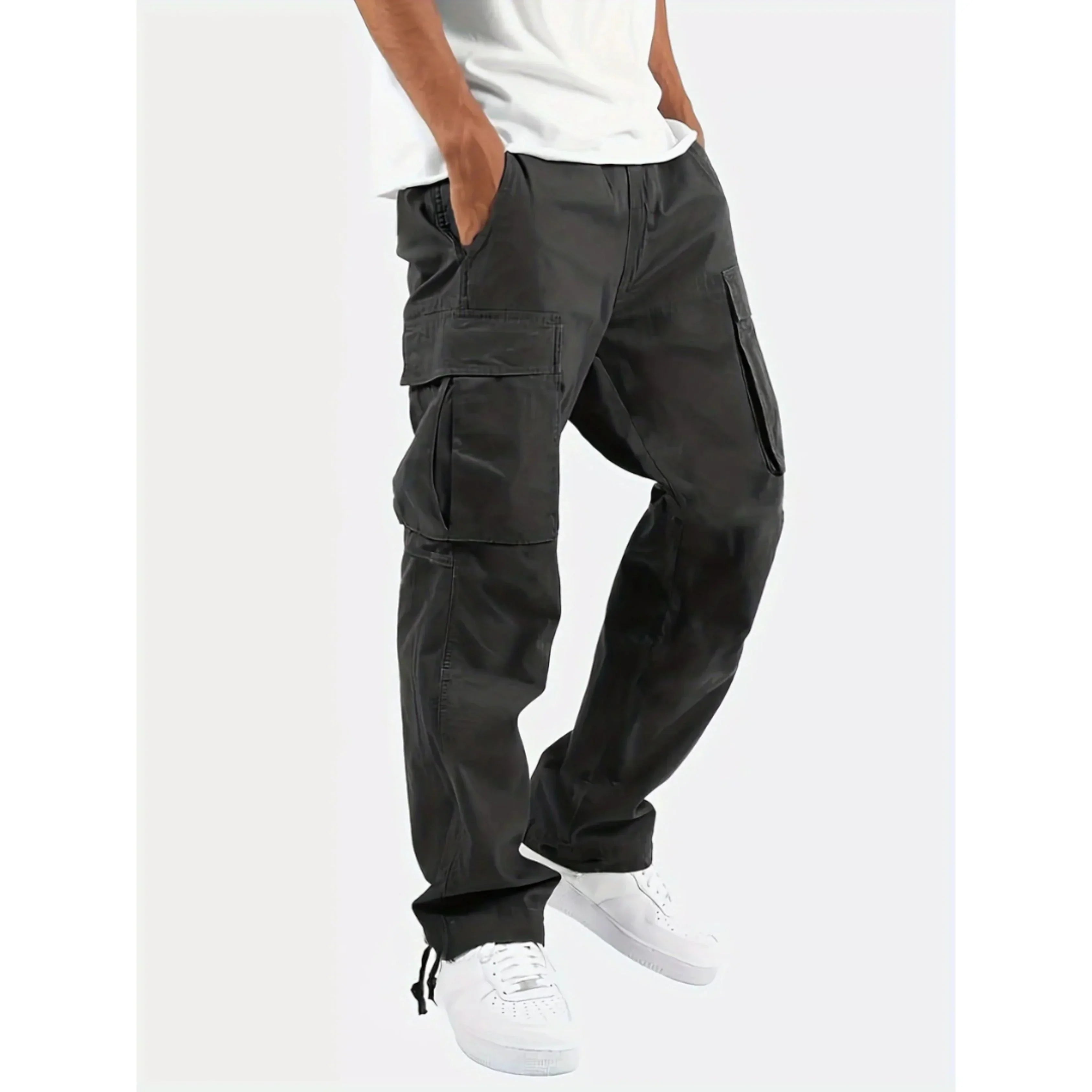 Lance Men's Cargo Pants – Wide Straight Leg Utility Trousers with Multiple Pockets