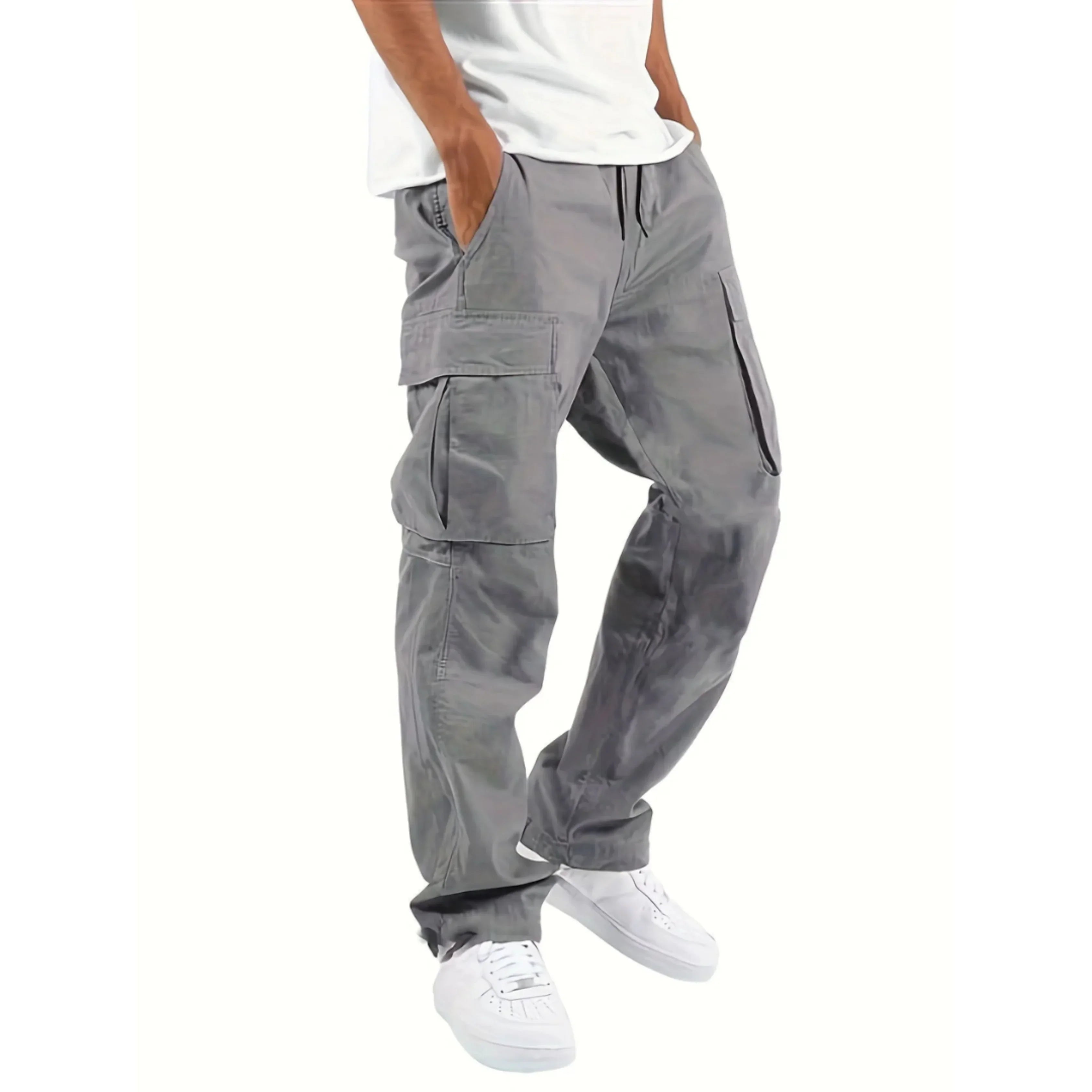 Lance Men's Cargo Pants – Wide Straight Leg Utility Trousers with Multiple Pockets