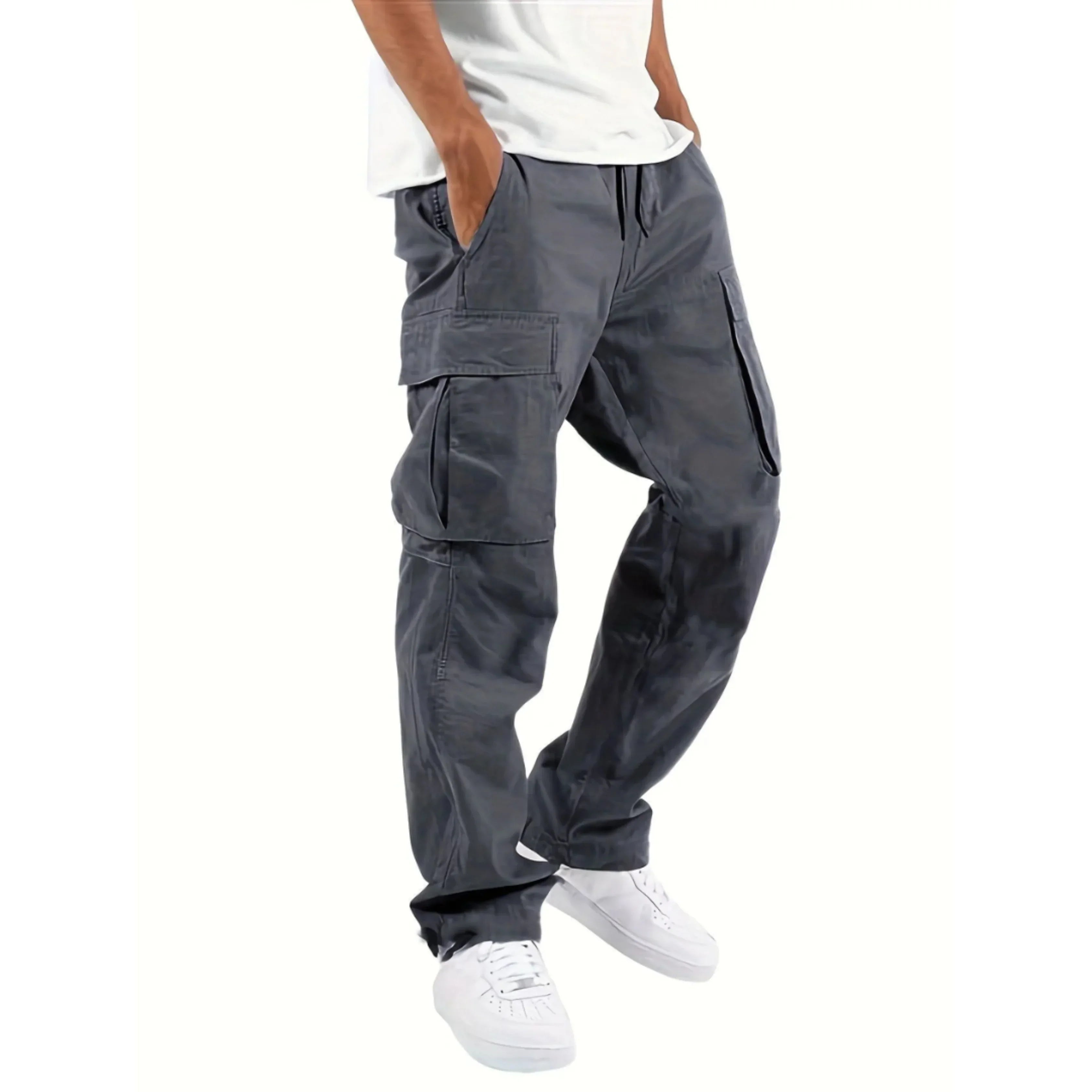 Lance Men's Cargo Pants – Wide Straight Leg Utility Trousers with Multiple Pockets