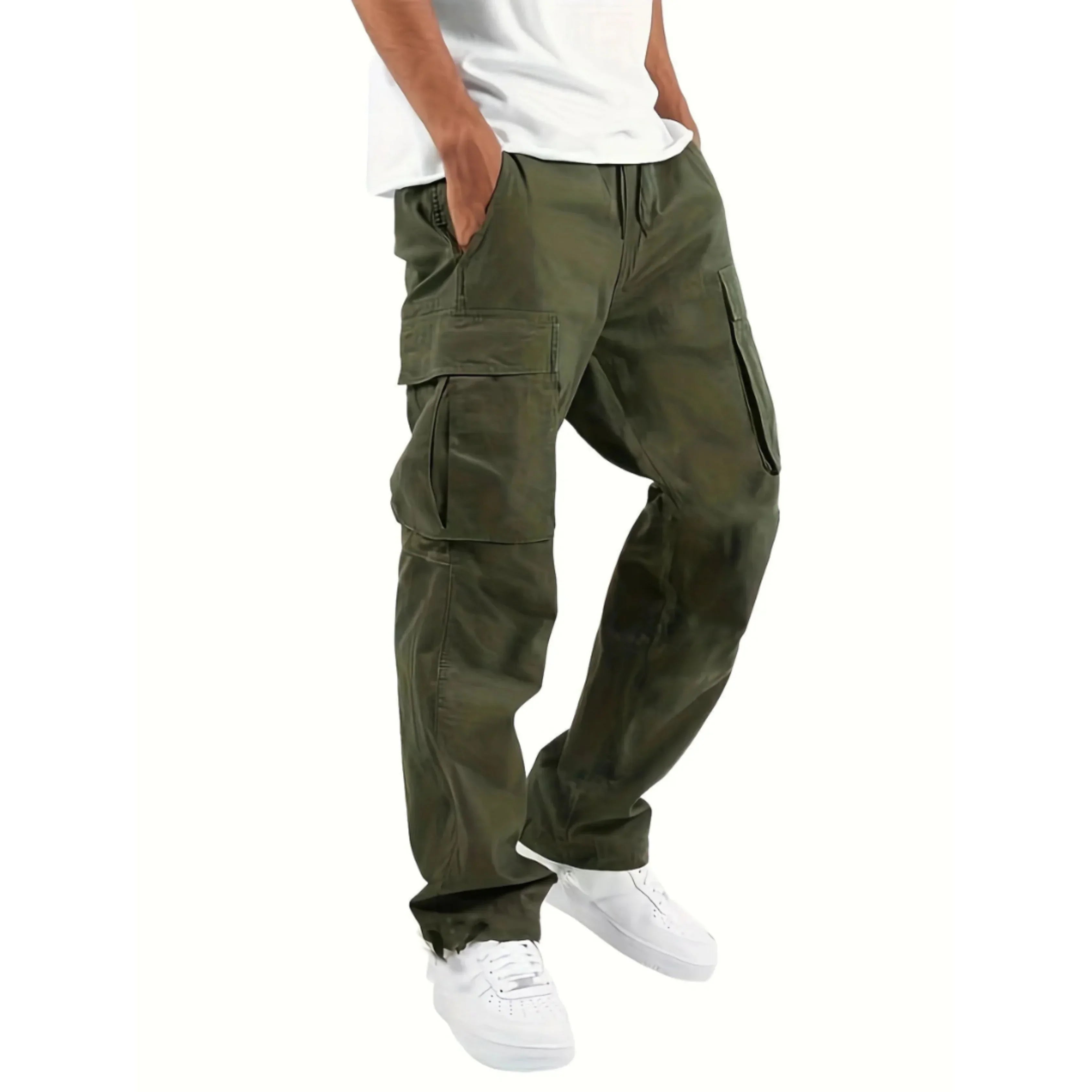 Lance Men's Cargo Pants – Wide Straight Leg Utility Trousers with Multiple Pockets