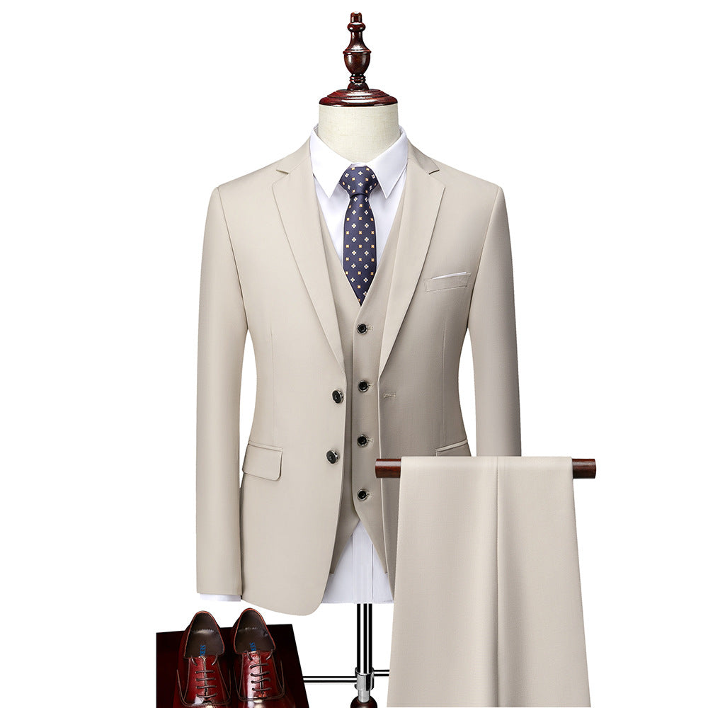 David Men's 3-Piece Suit – Slim Fit Blazer Vest & Trousers Formal Set