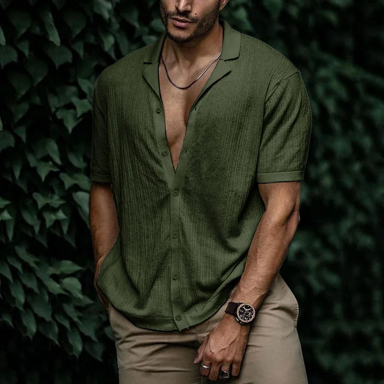 Leandro Men’s Linen Shirt – Breathable Long Sleeve Summer Shirt with Classic Fit