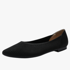 Faye Women's Knit Ballet Flats – Pointed Toe Slip-On Shoes with Cushioned Insole