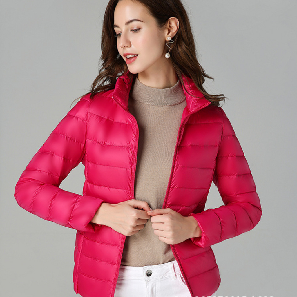 Aurora Women's Lightweight Jacket – Water-Resistant Packable Pleated Coat