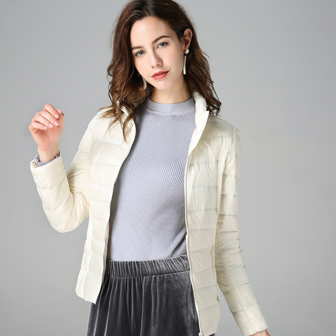 Aurora Women's Lightweight Jacket – Water-Resistant Packable Pleated Coat