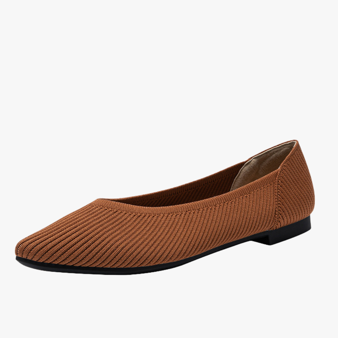 Faye Women's Knit Ballet Flats – Pointed Toe Slip-On Shoes with Cushioned Insole