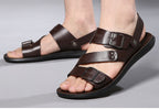 Antonio Men's Leather Sandals – Adjustable Buckle Comfort Summer Casual Sandals