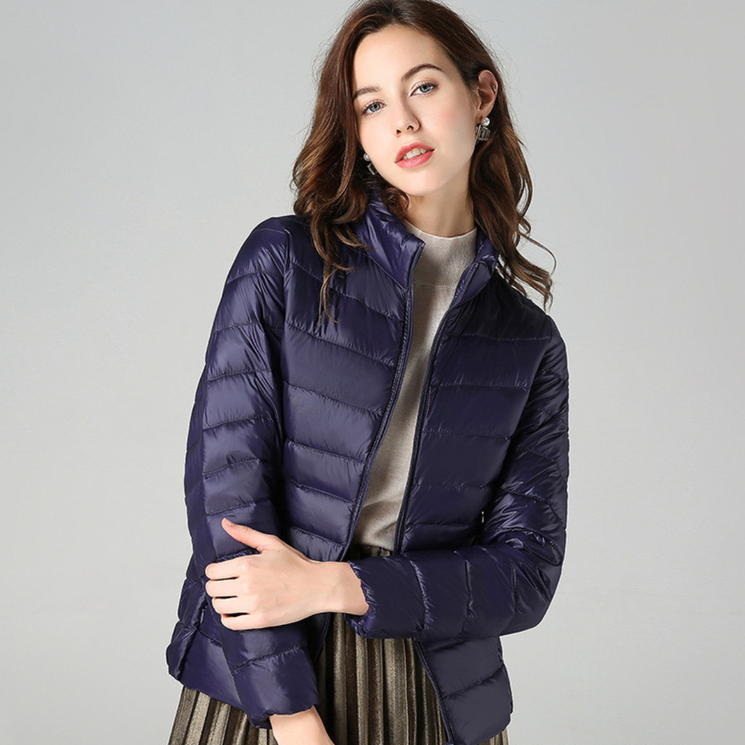 Aurora Women's Lightweight Jacket – Water-Resistant Packable Pleated Coat