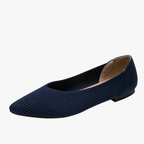 Faye Women's Knit Ballet Flats – Pointed Toe Slip-On Shoes with Cushioned Insole
