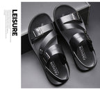 Antonio Men's Leather Sandals – Adjustable Buckle Comfort Summer Casual Sandals