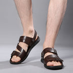 Antonio Men's Leather Sandals – Adjustable Buckle Comfort Summer Casual Sandals