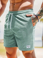 Zachary Men's Corduroy Shorts – Relaxed Fit Stretch Casual Summer Shorts