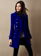 Divine Women's Elegant Coat – Long Sleeve Tailored Formal Overcoat