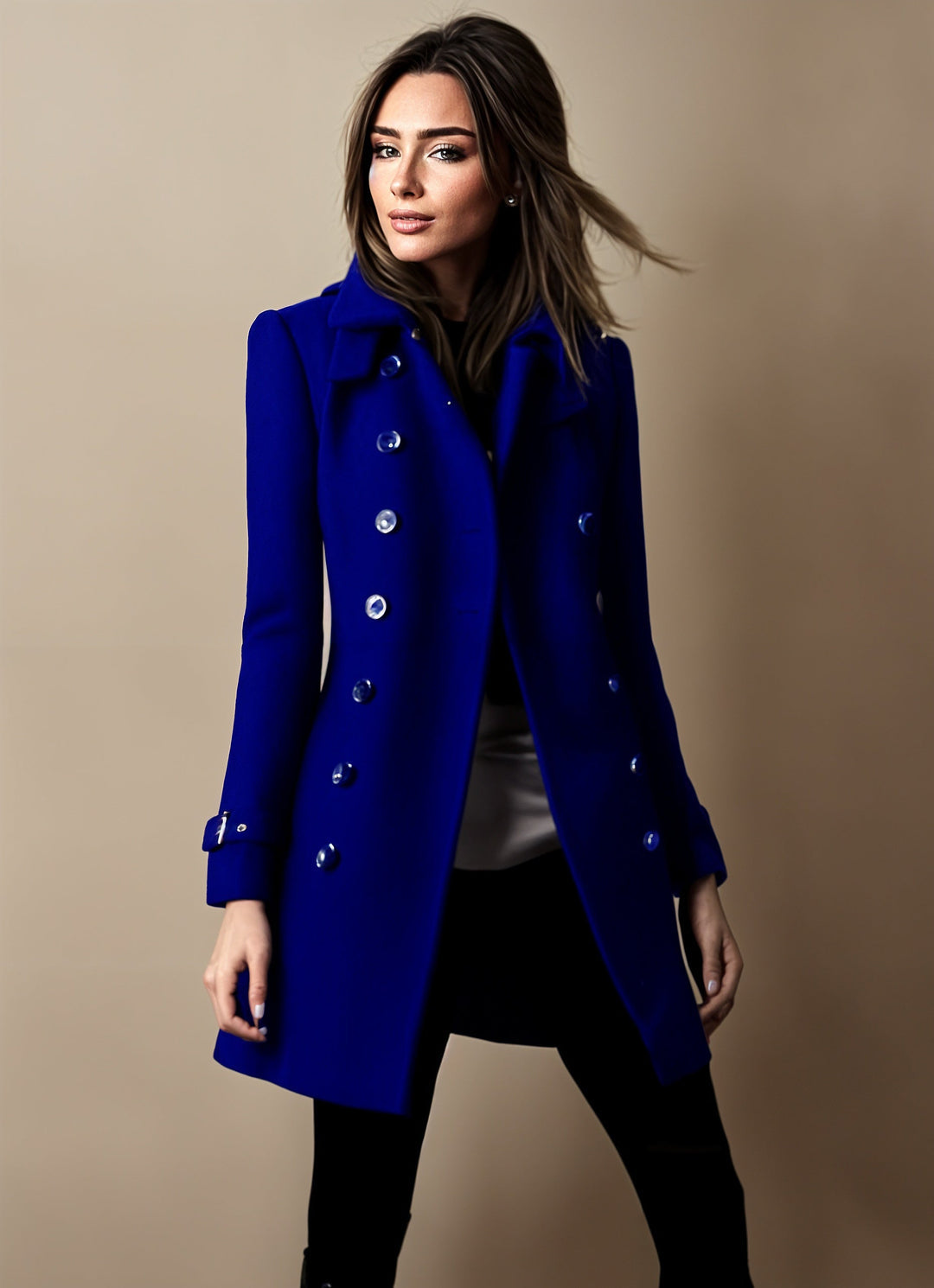 Divine Women's Elegant Coat – Long Sleeve Tailored Formal Overcoat