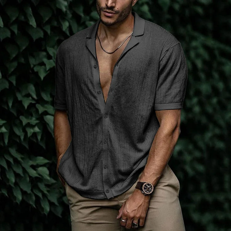 Leandro Men’s Linen Shirt – Breathable Long Sleeve Summer Shirt with Classic Fit