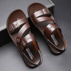 Antonio Men's Leather Sandals – Adjustable Buckle Comfort Summer Casual Sandals
