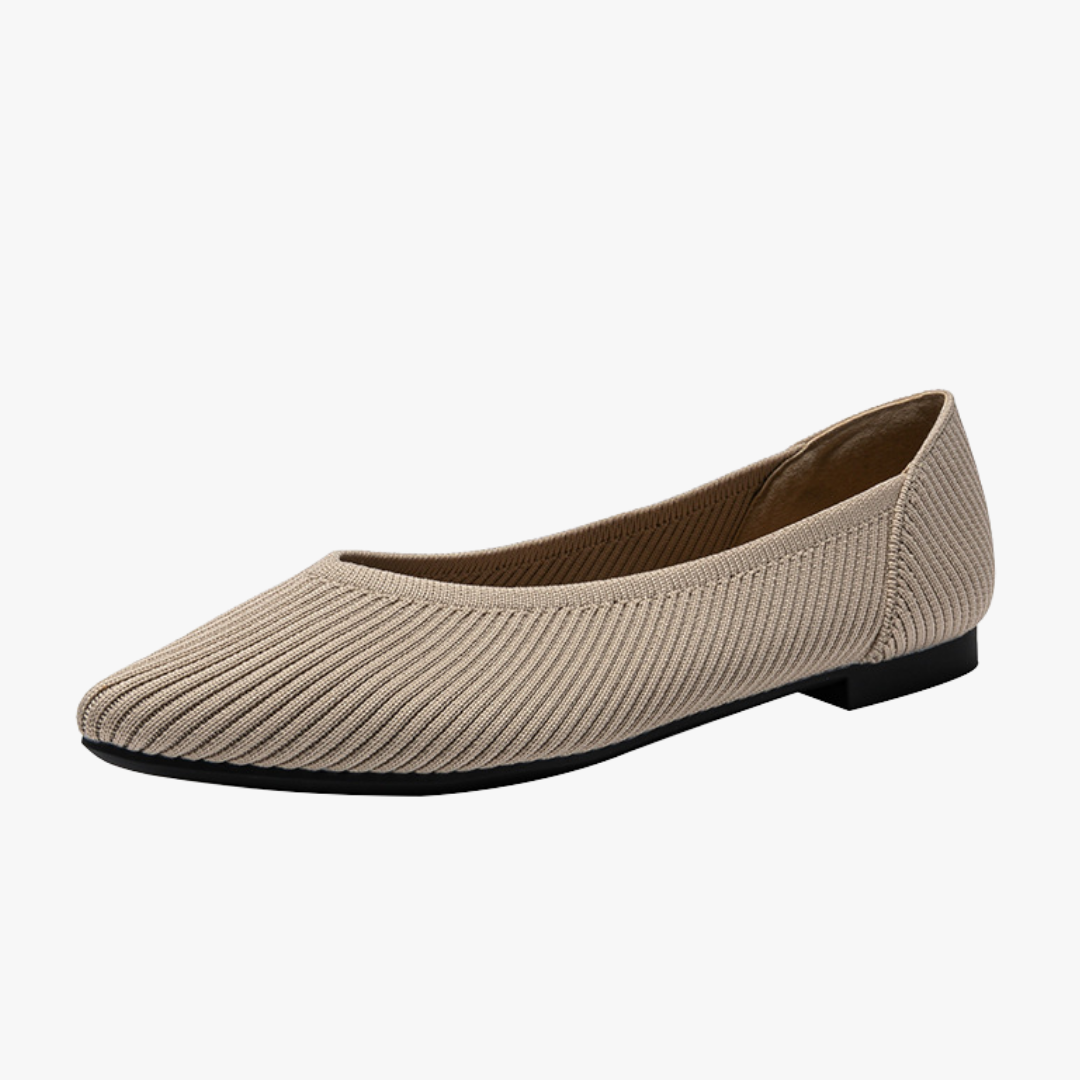 Faye Women's Knit Ballet Flats – Pointed Toe Slip-On Shoes with Cushioned Insole