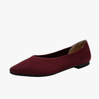 Faye Women's Knit Ballet Flats – Pointed Toe Slip-On Shoes with Cushioned Insole