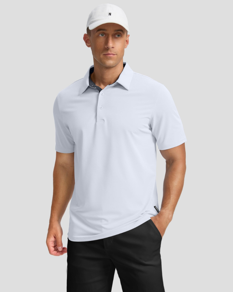 Caleb Men’s Golf Polo Shirt – Dry-Fit, UPF 50+, Moisture-Wicking Pique Fabric