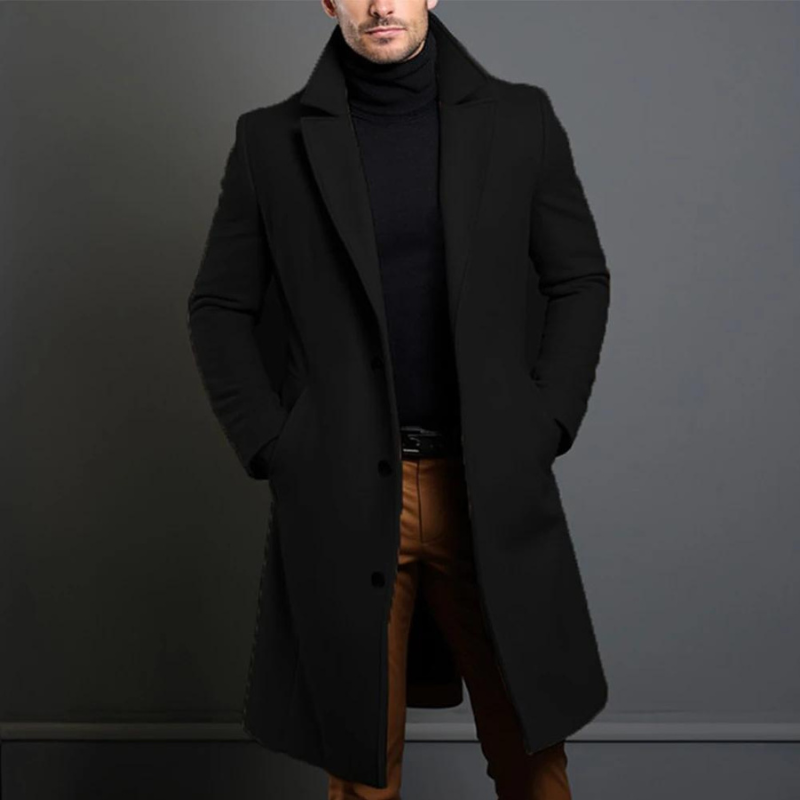 William Men’s Wool Coat – Classic Warm Winter Overcoat with Elegant Regular Fit