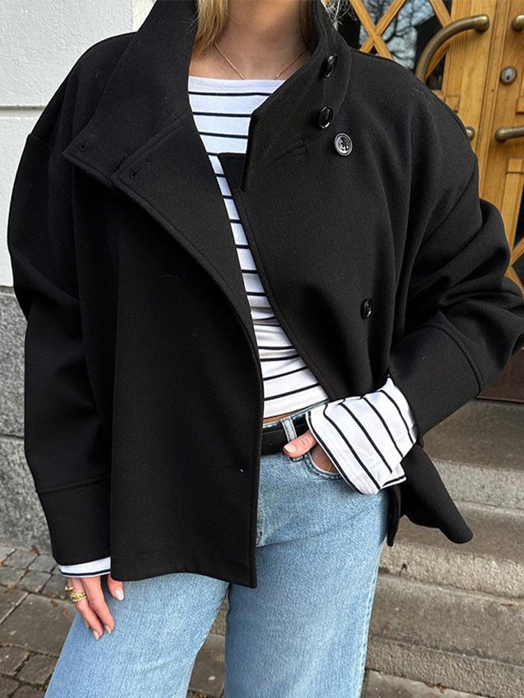 Arianna Women's Short Coat – Double-Breasted Structured Winter Jacket