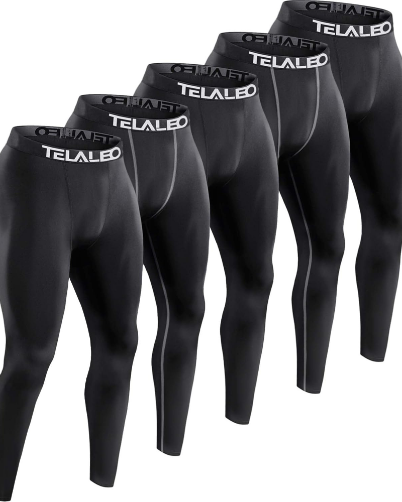 Dylan Men’s 5-Pack Compression Leggings – Quick-Dry, 4-Way Stretch & Moisture-Wicking