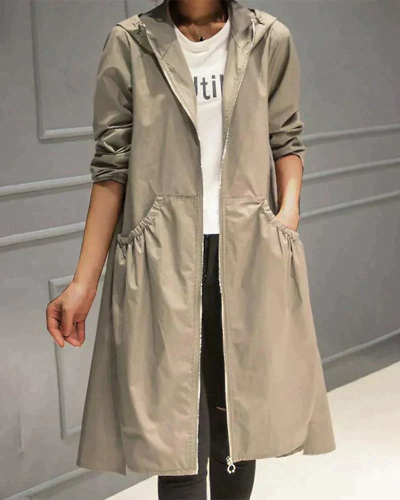 Millie Women's Long Raincoat – Waterproof Breathable Lightweight Coat