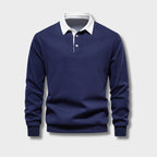 Hugo Men's Polo Sweater – Long Sleeve Breathable Smart Casual Pullover