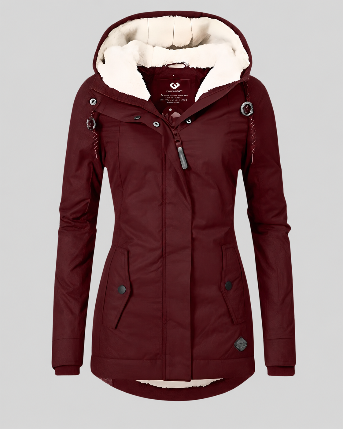 Celine Women's Long Winter Parka – Faux Fur Lined Hooded Coat with Flap Pockets