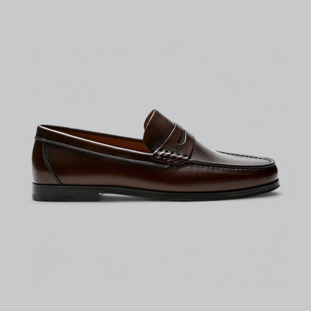 Joel Men's Leather Loafers – Slip-On Casual Smart Dress Shoes