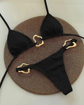 Isabelle Women's Bikini Set – Flattering Swimwear with Elegant Gold-Tone Details