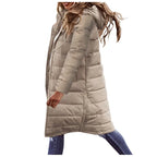 Evie Women’s Long Puffer Coat – Quilted Winter Jacket with Hood & Windproof Design