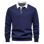 Hugo Men's Polo Sweater – Long Sleeve Breathable Smart Casual Pullover