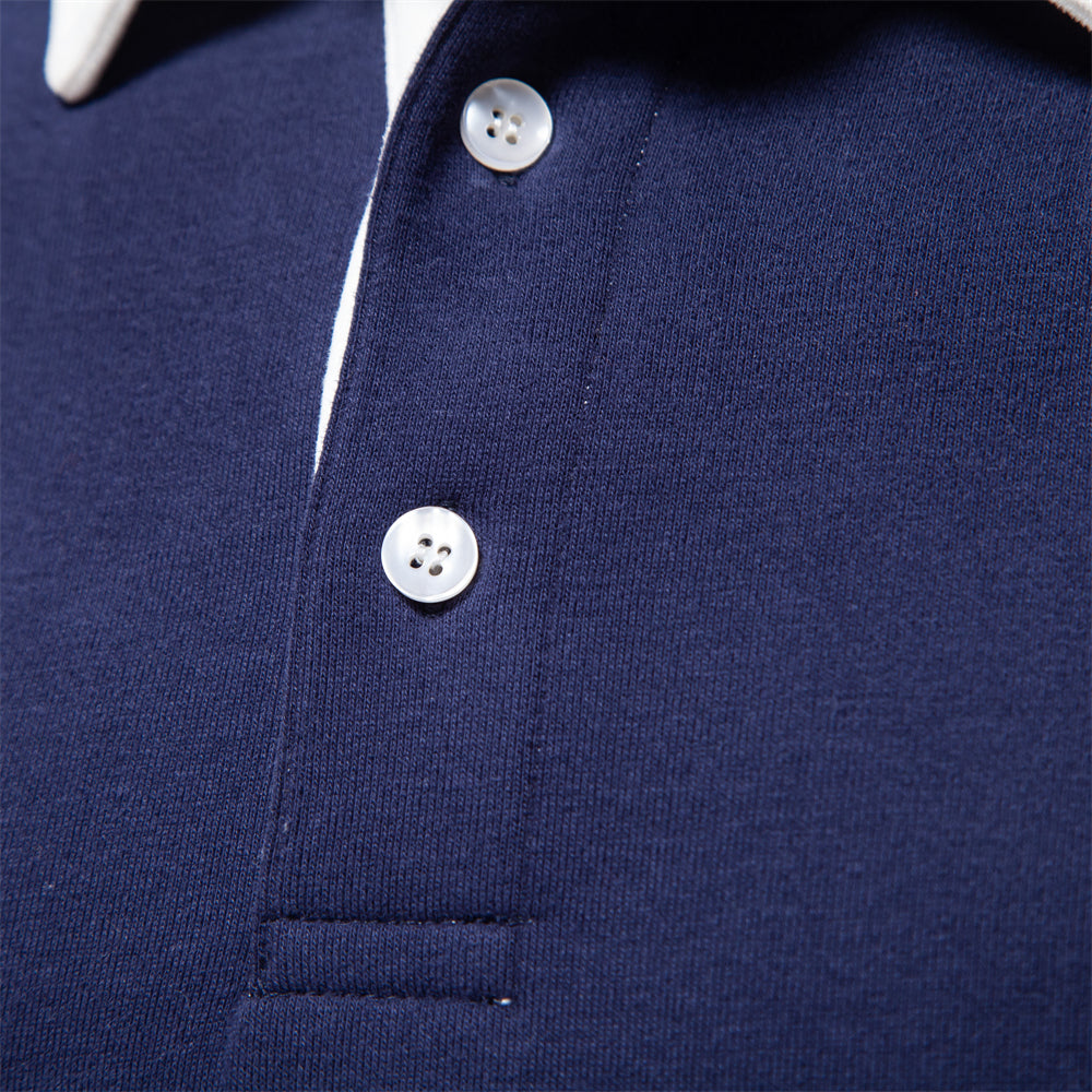 Hugo Men's Polo Sweater – Long Sleeve Breathable Smart Casual Pullover