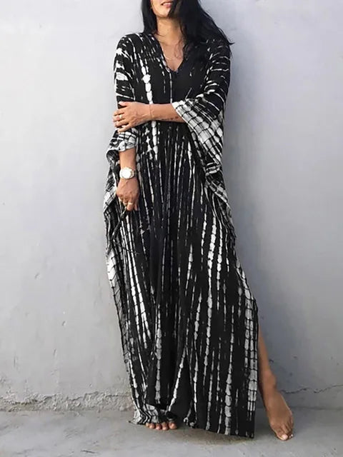Janne Women's Maxi Kaftan Dress – Lightweight Boho Beach Vacation Dress