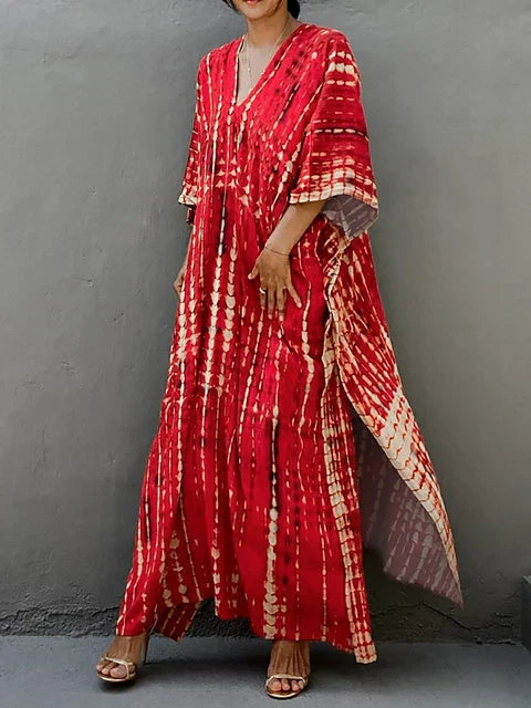 Janne Women's Maxi Kaftan Dress – Lightweight Boho Beach Vacation Dress