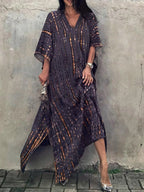 Janne Women's Maxi Kaftan Dress – Lightweight Boho Beach Vacation Dress