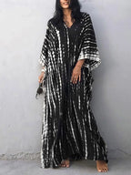 Janne Women's Maxi Kaftan Dress – Lightweight Boho Beach Vacation Dress
