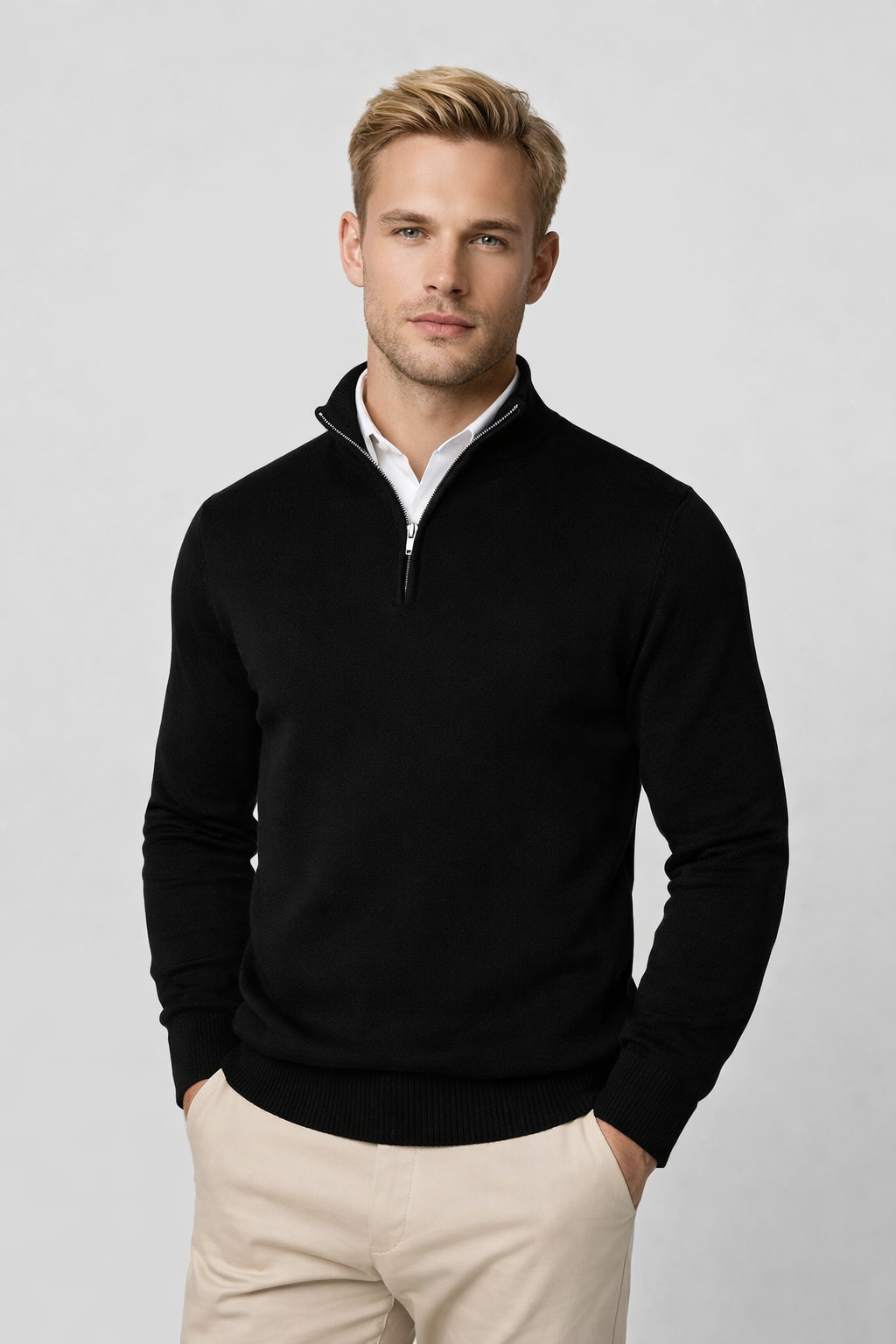 Killian Men's Half-Zip Sweater – Soft Knit Regular Fit Smart Casual Pullover