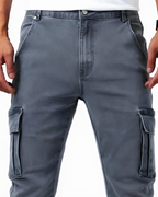 Francois Men's Stretch Denim Cargo Pants – Slim Fit Utility Jeans with Pockets