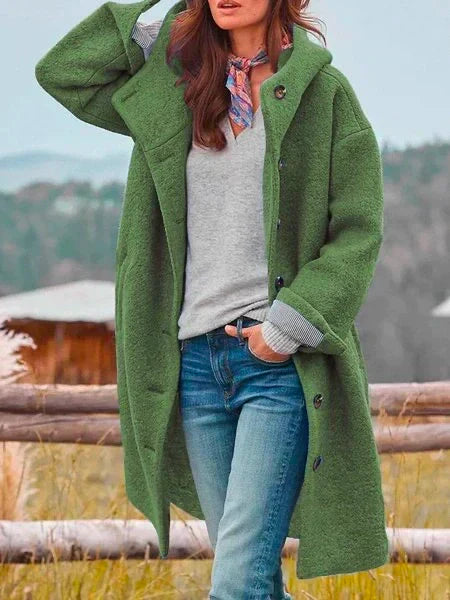 Audrey Women's Wool Coat – Elegant Warm 100% Wool Office Winter Overcoat