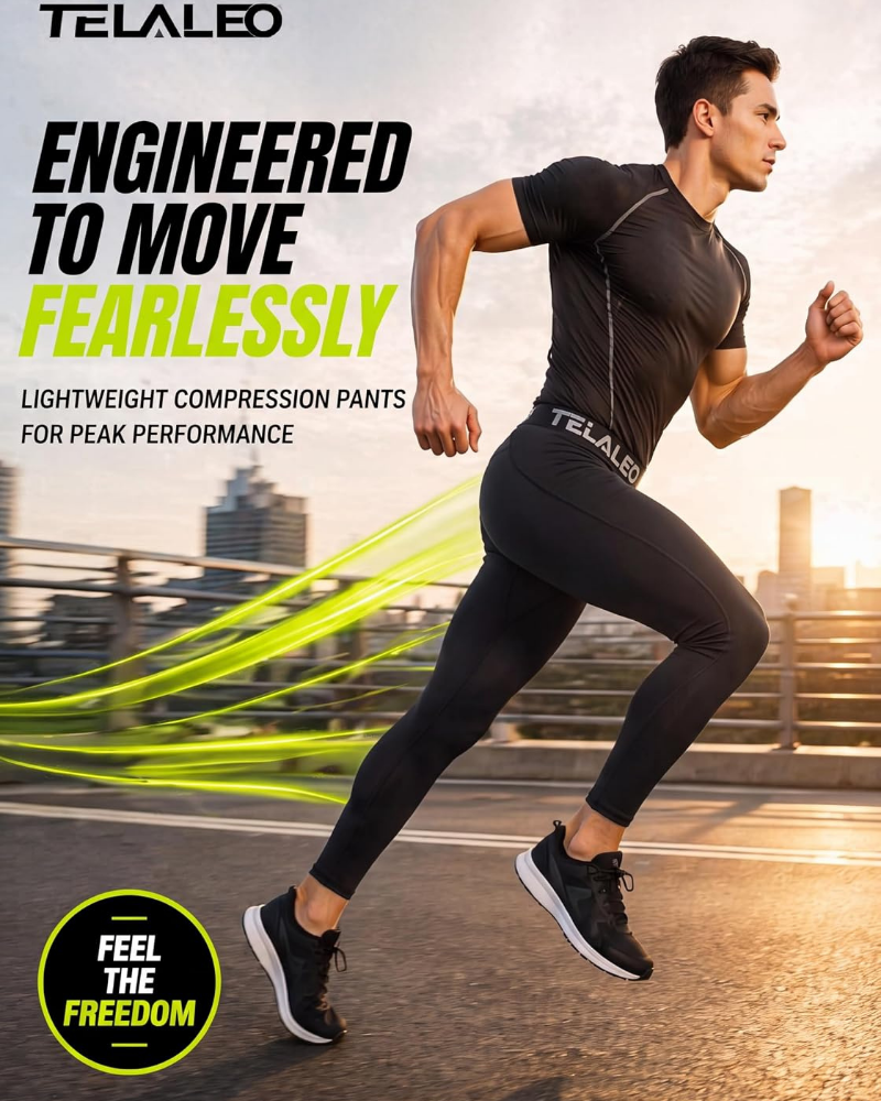 Dylan Men’s 5-Pack Compression Leggings – Quick-Dry, 4-Way Stretch & Moisture-Wicking